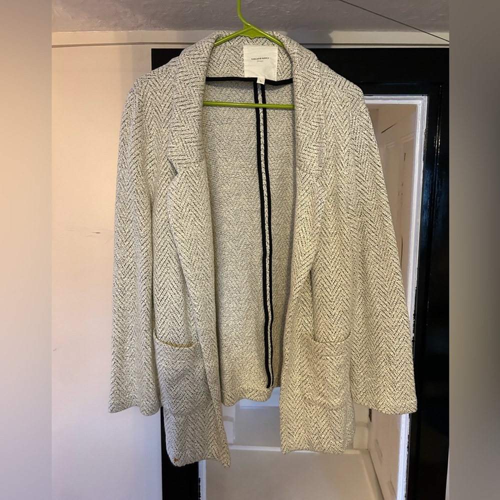 Thread & Supply Herringbone Blazer Coat